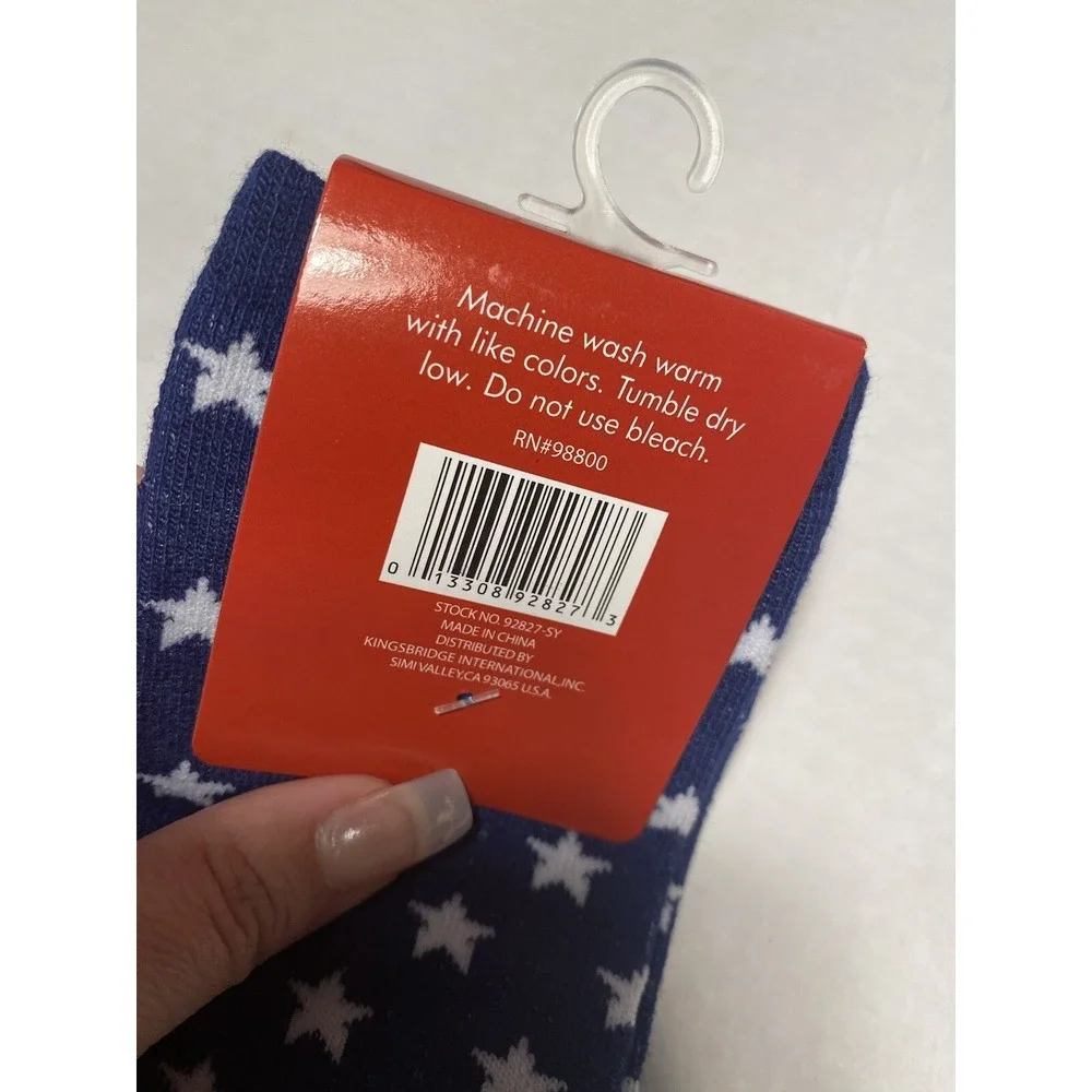 womens fashion crew socks american flag‎ OSFM